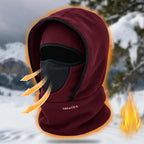 【50% SLEVA】🎉🧣❄️ Dvouvrstvá fleecová čepice s integrovaným šátkem, teplá a větruodolná, chrání obličej a krk, vhodná na lyžování, cyklistiku a zimní venkovní aktivity