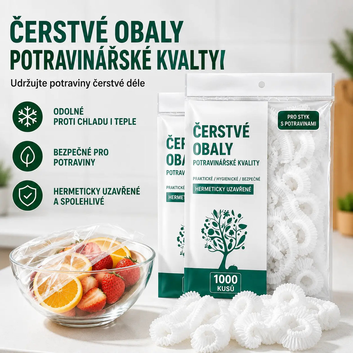 🔥50% SLEVA✨500 ks Opakovaně použitelných potravinářských fólií s pružným okrajem, domácí ochranné návleky na nádoby