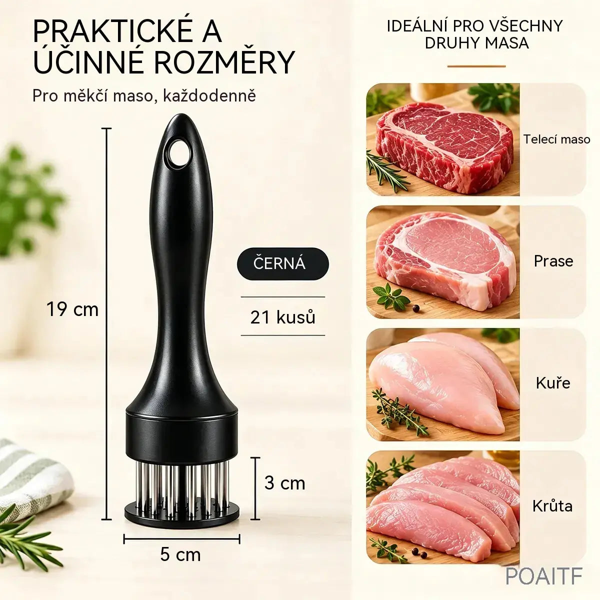 【50% SLEVA】21bodová jehla na změkčování masa z nerezové oceli – 🔥Praktický kuchyňský nástroj na steaky, grilování a vaření