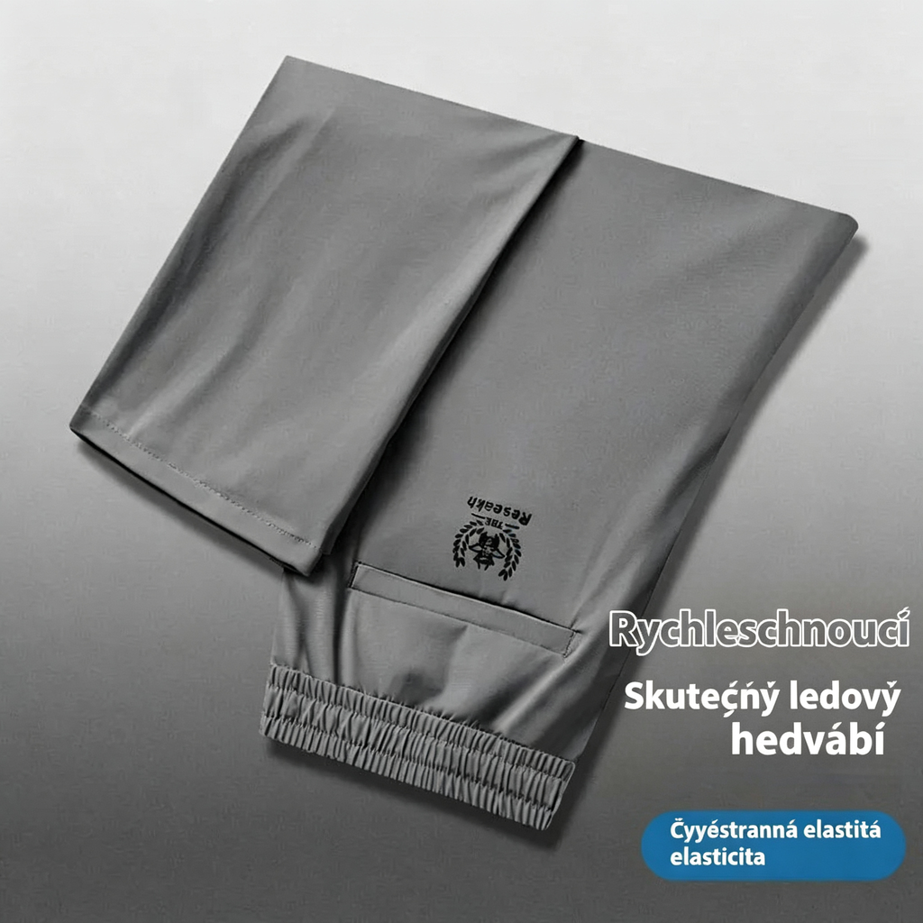 🔥【M-5XL】Letní tenké kalhoty z ledového hedvábí pro volný čas pro muže