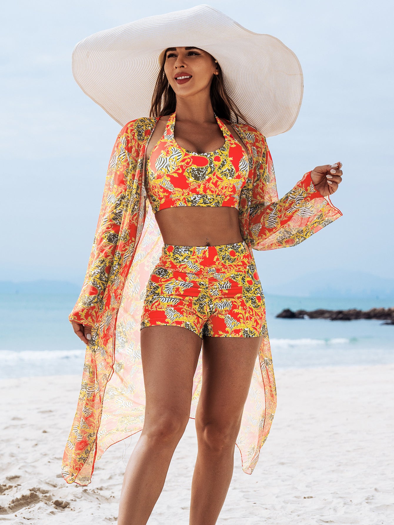 👙【S-2XL】Vysoce kvalitní sexy třídílné bikiny s potiskem