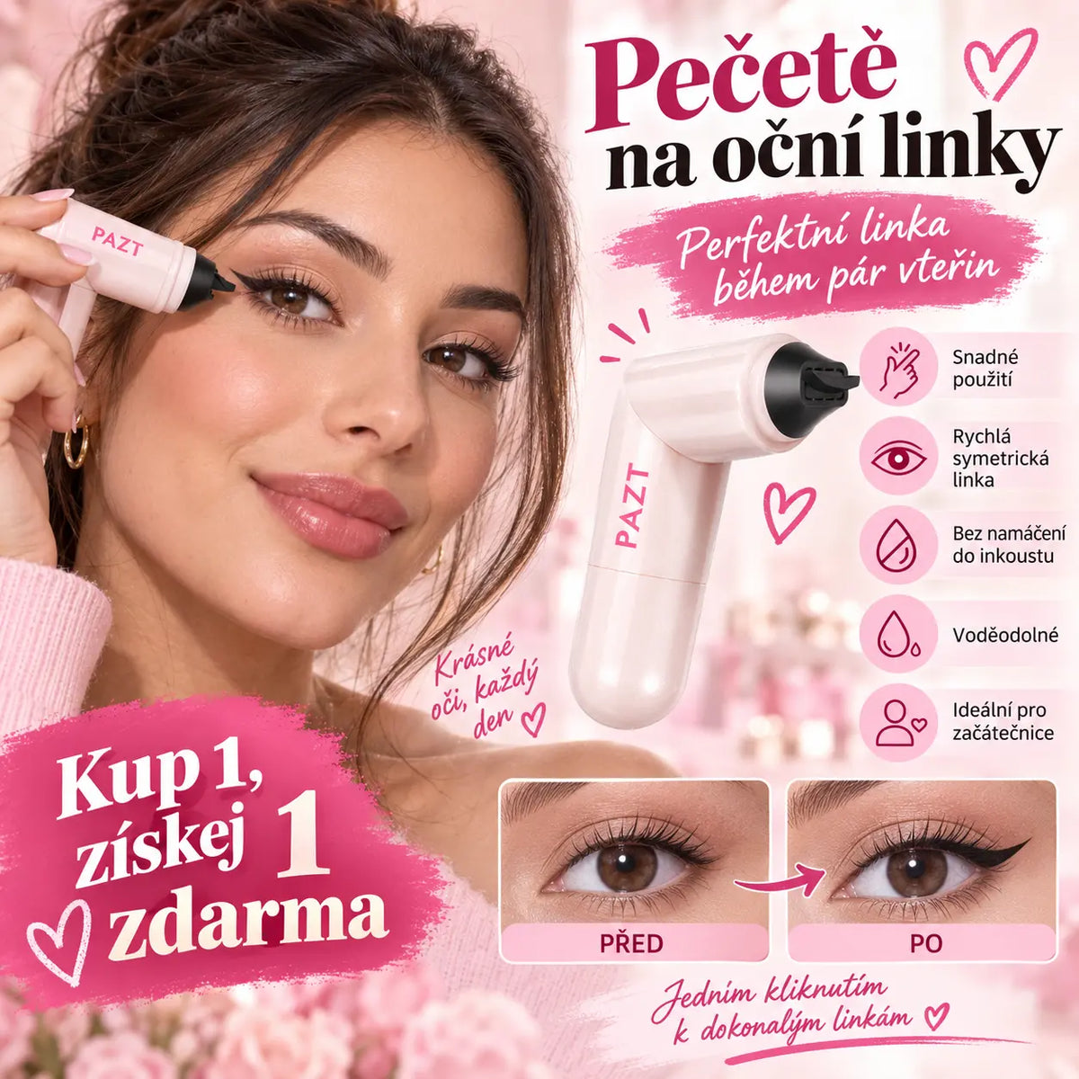 💥Kup 1, získej 1 zdarma｜Pečetě na oční linky, není potřeba namáčet inkoust, voděodolné, nerozmazává se, snadné použití pro začátečníky 2026