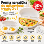 🔥50% SLEVA🔥 Forma na vajíčka do mikrovlnné trouby 2 v 1 – rychlá zdravá snídaně bez oleje, odnímatelný pant, nepřilnavý povrch, snadné čištění, plast bez BPA ✨