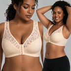 Poslední den – 50% sleva【3dílná sada】【L–4XL】plus size push-up prodyšná podprsenka bez kostic, bezšvový design s předním zapínáním