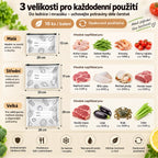 🔥50% SLEVA🔥【30 kusů】Potravinářské hliníkové fóliové sáčky se zipem, zesílené, uchovávají čerstvost, domácí kuchyně, vhodné do lednice