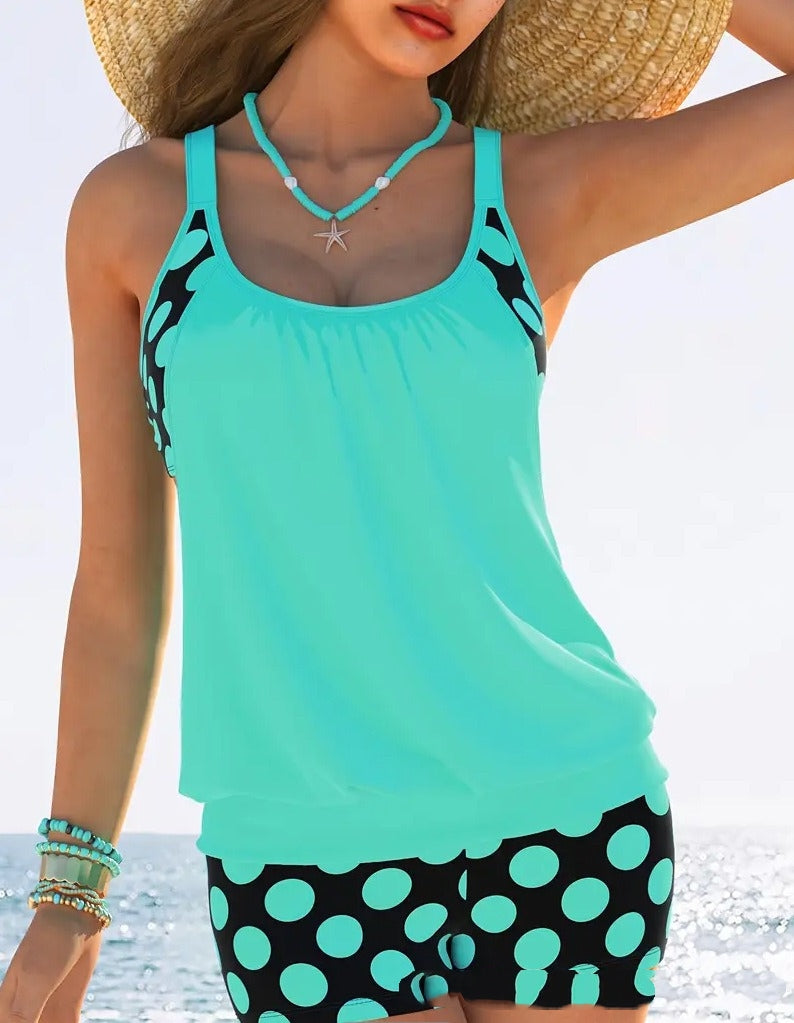 🏖️【S-5XL】✨ Stylové lehké letní plavky s puntíkovaným vzorem, prodyšné a pohodlné