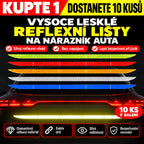 【Kupte 1, dostanete 10 kusů】✨🚗 Vysoce lesklé reflexní lišty na nárazník auta, noční světelné samolepky, ochrana proti zadnímu nárazu