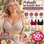 50% SLEVA 🔥👙【3dílná sada】Dámská podprsenka bez kostic se zapínáním vpředu, pro hmotnost 40–120 kg, pohodlná antibakteriální bavlněná podprsenka pro seniorky