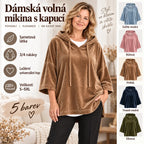 💥50% SLEVA✨【S-5XL】Dámská volná mikina s kapucí, 3/4 rukávy, sametová látka, podzim/zima 2026, ležérní univerzální top