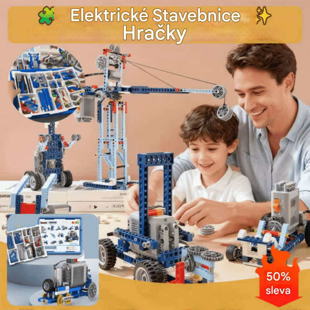 Elektrická stavební hračka s kostkami