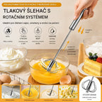 🎁Kup 1, získej 1 zdarma🎁 👍 Poloautomatický šlehač vajec z nerezové oceli, domácí pečicí nástroj, ruční mixér na smetanu a vejce, sada 2 ks