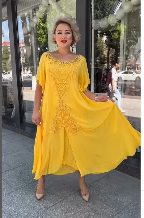❤️【S-5XL】nové šaty, plus size, pohodlné a volné🔥Vynikající kvalita👌Perfektně padnou všem typům postav👌