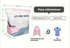 👕📦 [Sada 5 kusů!] Vakuové úložné pytle na oblečení – bez nutnosti použití pumpy | Zesílené provedení s dvojitým těsněním účinně brání prasknutí a úniku vzduchu.