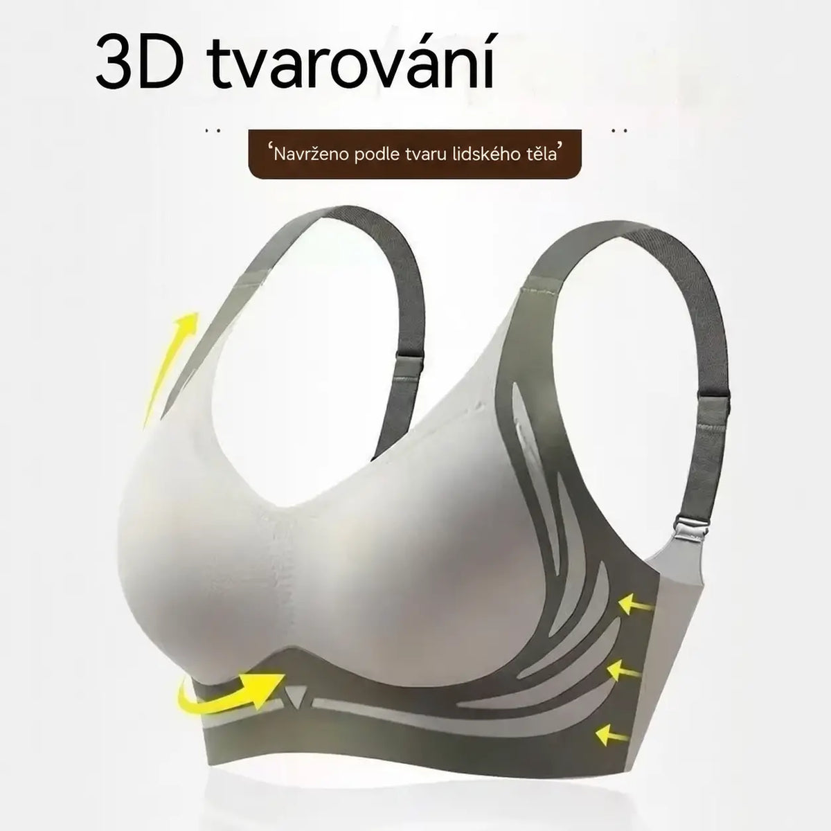 Sleva 50% 🔥👙【3dílná sada】Dámská bezešvá podprsenka bez kostic, zvedací popruh, shromažďuje prsa, brání poklesu, sbírá boční tuk, sportní tílko pro ženy【40–85 kg】