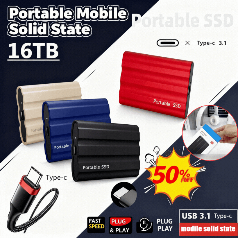 【50%OFF】 Přenosný pevný disk pro telefon a počítač（8T）