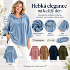 💥50% SLEVA✨【S-5XL】Dámská volná mikina s kapucí, 3/4 rukávy, sametová látka, podzim/zima 2026, ležérní univerzální top