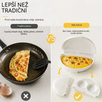 🔥50% SLEVA🔥 Forma na vajíčka do mikrovlnné trouby 2 v 1 – rychlá zdravá snídaně bez oleje, odnímatelný pant, nepřilnavý povrch, snadné čištění, plast bez BPA ✨