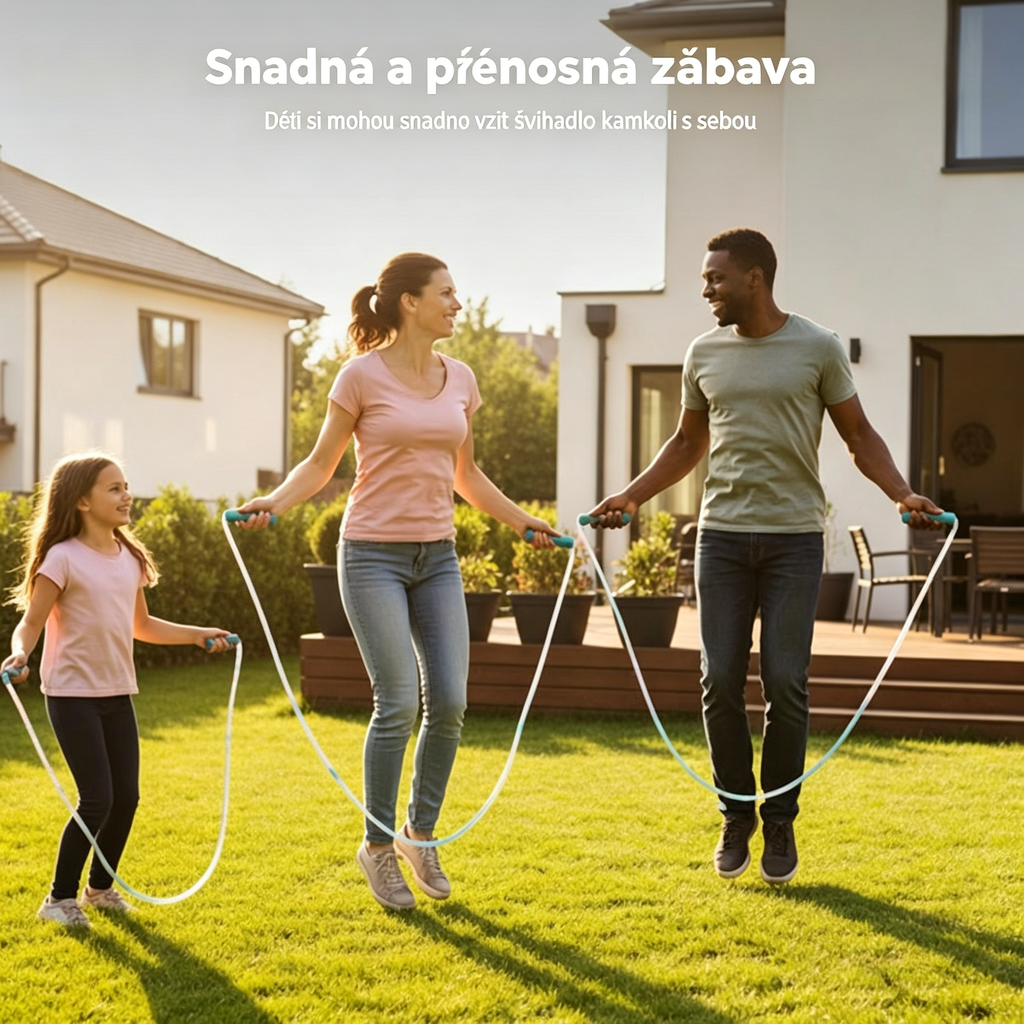 【Kupte jeden, druhý dostanete zdarma】LED svítící švihadlo, nárazuvzdorné provedení, dlouhá doba hraní!