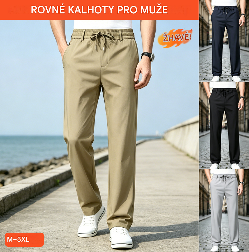 👖【Kupte 1 a získejte 1 zdarma】Ležérní kalhoty rovné délky – pružný, jemný a prodyšný materiál pro maximální pohodlí