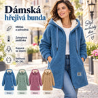 💥50% SLEVA🎉⛄【M-3XL】Dámská středně dlouhá bunda z ovčího rouna, zateplená a zesílená, zipová bunda s výšivkou, podzim/zima 2026
