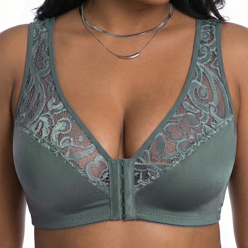 【3dílná sada】【L–4XL】plus size push-up prodyšná podprsenka bez kostic, bezšvový design s předním zapínáním