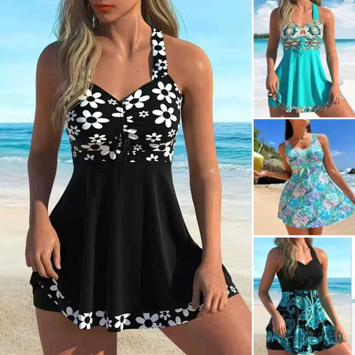 🌴【S-6XL】Elegantní plavky s potiskem pro větší velikosti