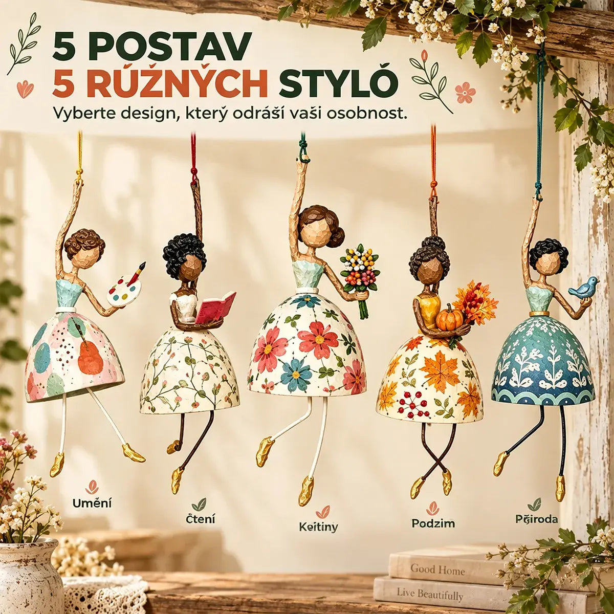 💥50% SLEVA✨Zábavná závěsná ozdoba ve stylu tanečnice, vintage dekorace do domu, 5 různých motivů