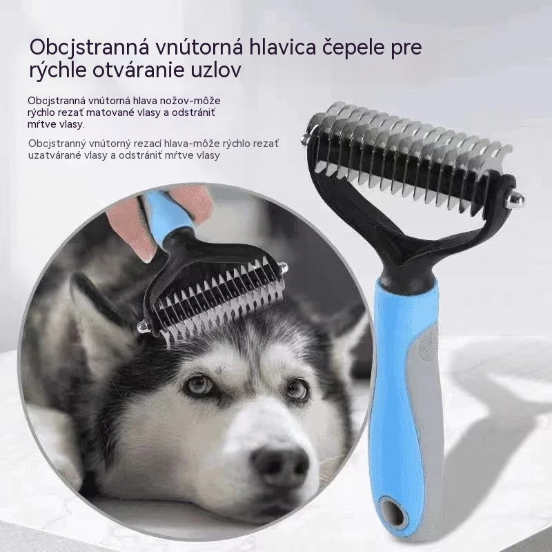 🐶【Balení 2 kusů】Oboustranné kartáče na péči o domácí zvířata ke stříhání a odstraňování chlupů