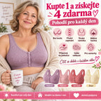 ✨Kupte 1 a získejte 4 zdarma✨ Novinka, dámská podprsenka bez kostic s předním zapínáním, široké ramínko, tenká měkká bavlna, velikosti 40–120 kg, velké velikosti pro seniorky