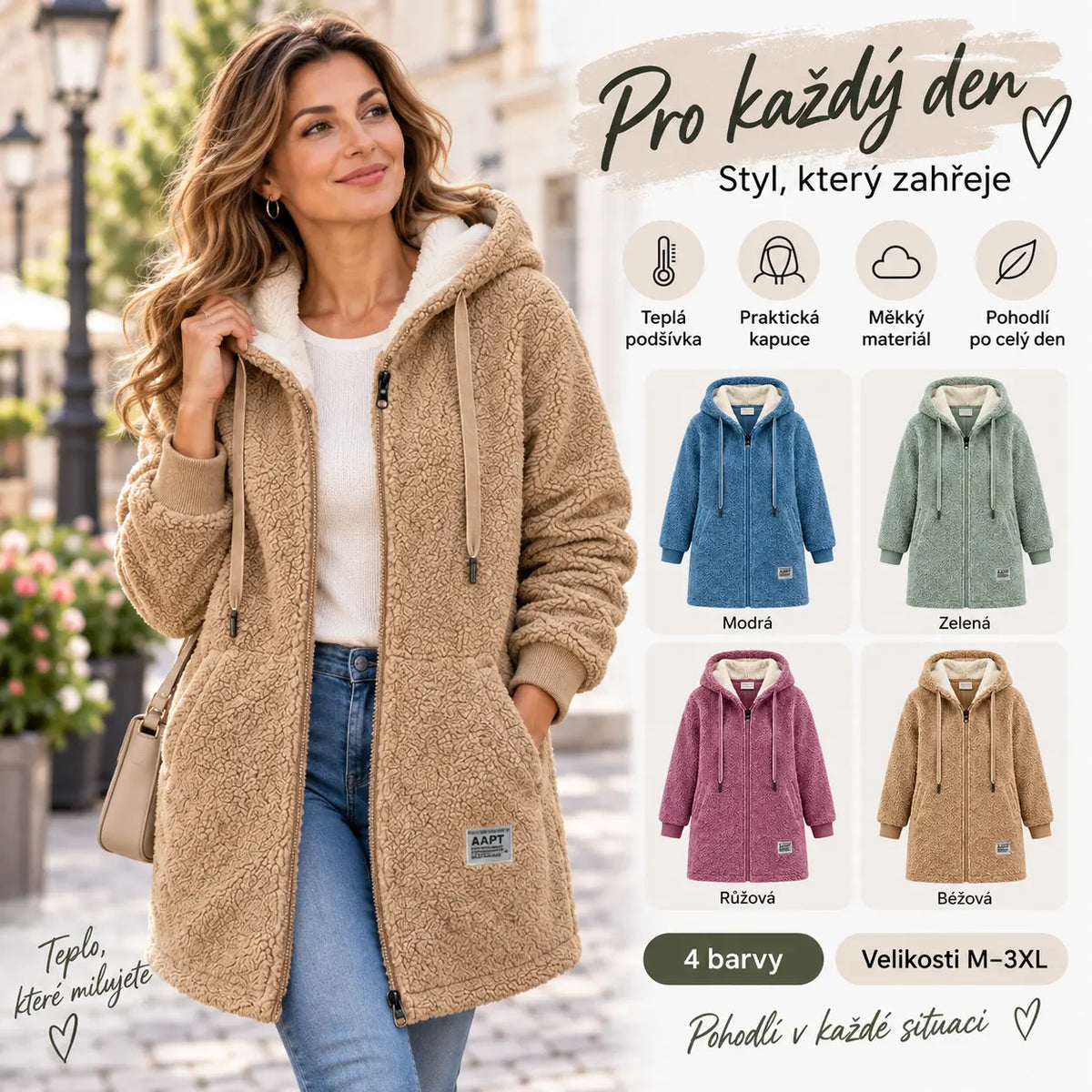💥50% SLEVA🎉⛄【M-3XL】Dámská středně dlouhá bunda z ovčího rouna, zateplená a zesílená, zipová bunda s výšivkou, podzim/zima 2026