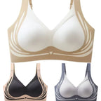 Sleva 50% 🔥👙【3dílná sada】Dámská bezešvá podprsenka bez kostic, zvedací popruh, shromažďuje prsa, brání poklesu, sbírá boční tuk, sportní tílko pro ženy【40–85 kg】