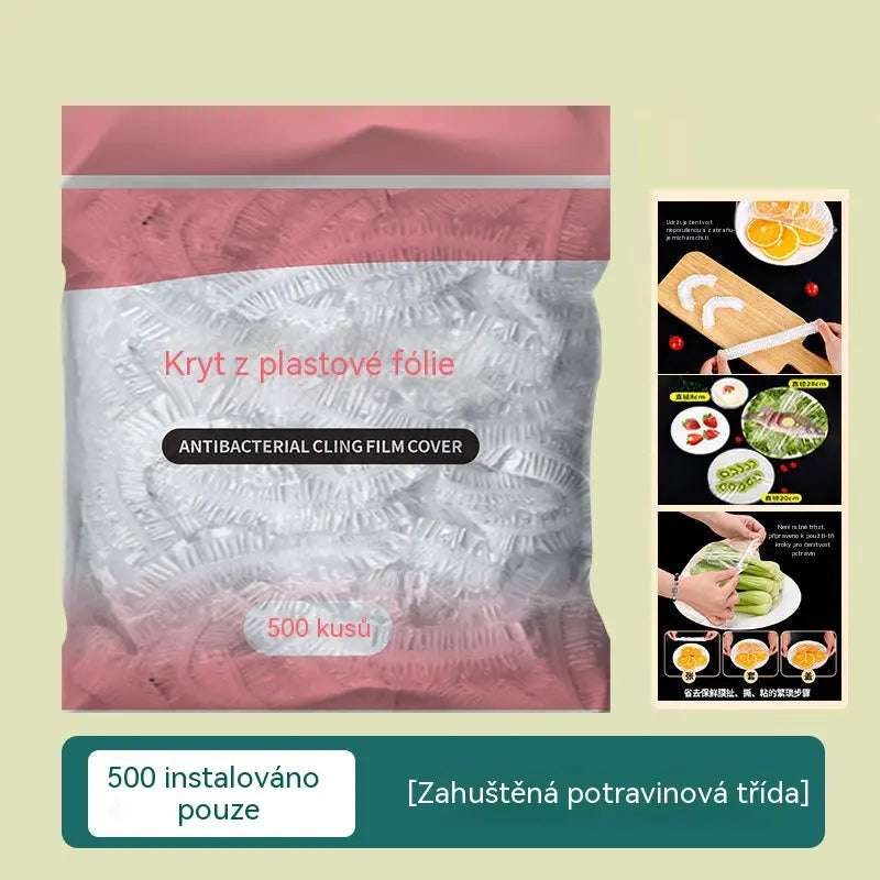 🔥50% SLEVA✨500 ks Opakovaně použitelných potravinářských fólií s pružným okrajem, domácí ochranné návleky na nádoby