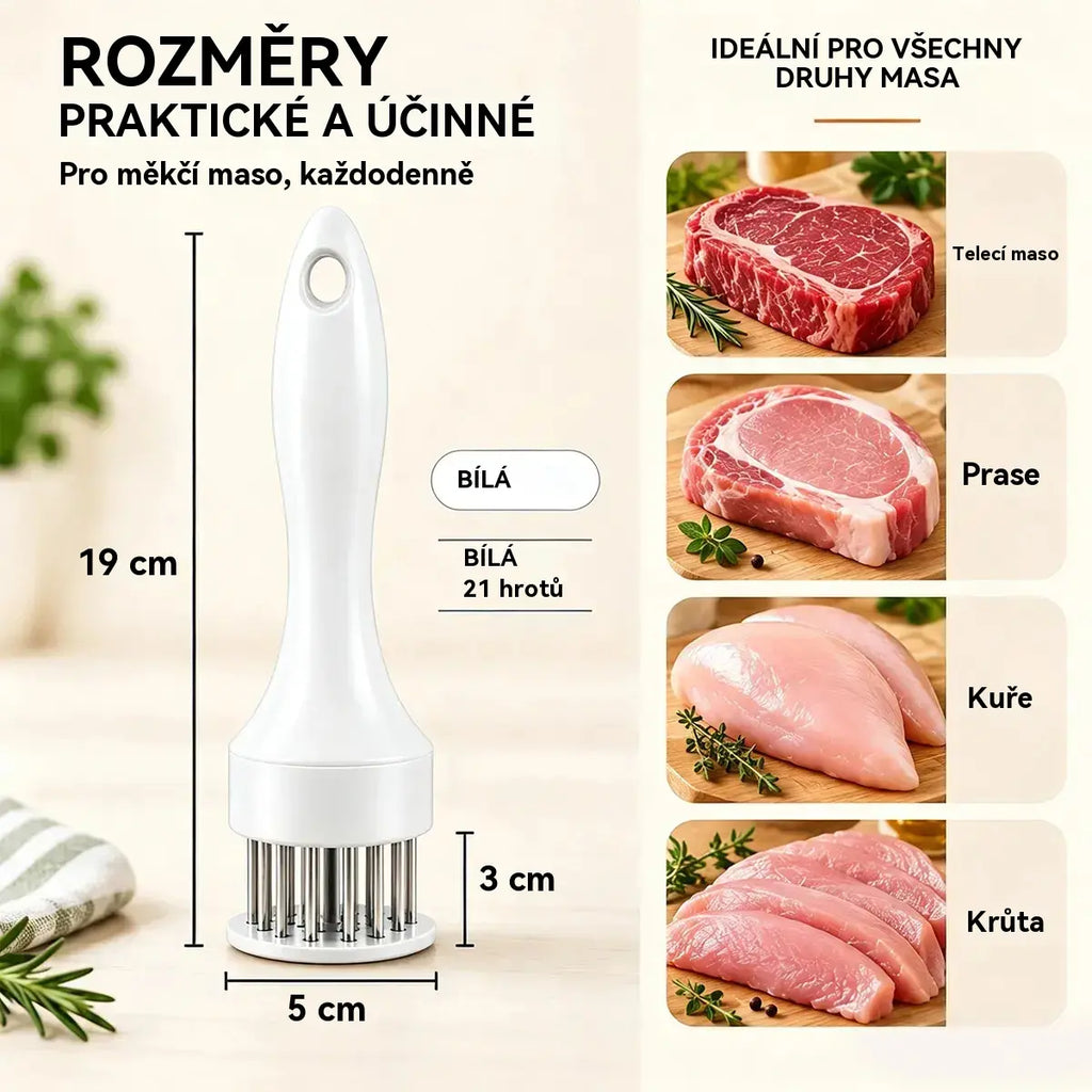 【50% SLEVA】21bodová jehla na změkčování masa z nerezové oceli – 🔥Praktický kuchyňský nástroj na steaky, grilování a vaření