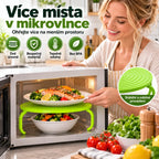 🔥 ✨Kupte 1 a získejte 1 zdarma｜Víceúčelový dvouvrstvý stojánek do mikrovlnky, podnosový regál, teplotně odolná podložka na hrnce, šetří místo v mikrovlnce, 3 barvy skladem 🍳✨
