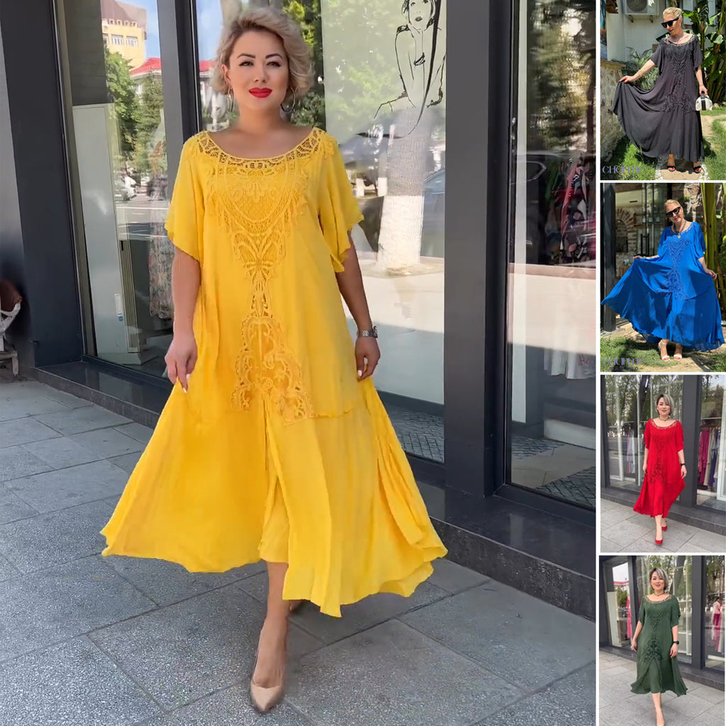 ❤️【S-5XL】nové šaty, plus size, pohodlné a volné🔥Vynikající kvalita👌Perfektně padnou všem typům postav👌