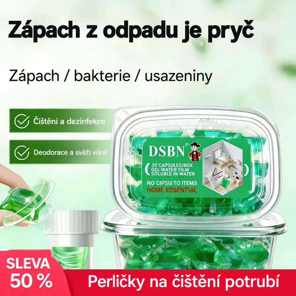 【Kup 1, dostaneš 1 zdarma】2 krabičky (celkem 100 tablet)🏠💧Deodorační kapsle Drain – bioenzymové složení neutralizuje pachy přímo u jejich zdroje, proti návratu zápachu v kuchyni, koupelně a odtocích