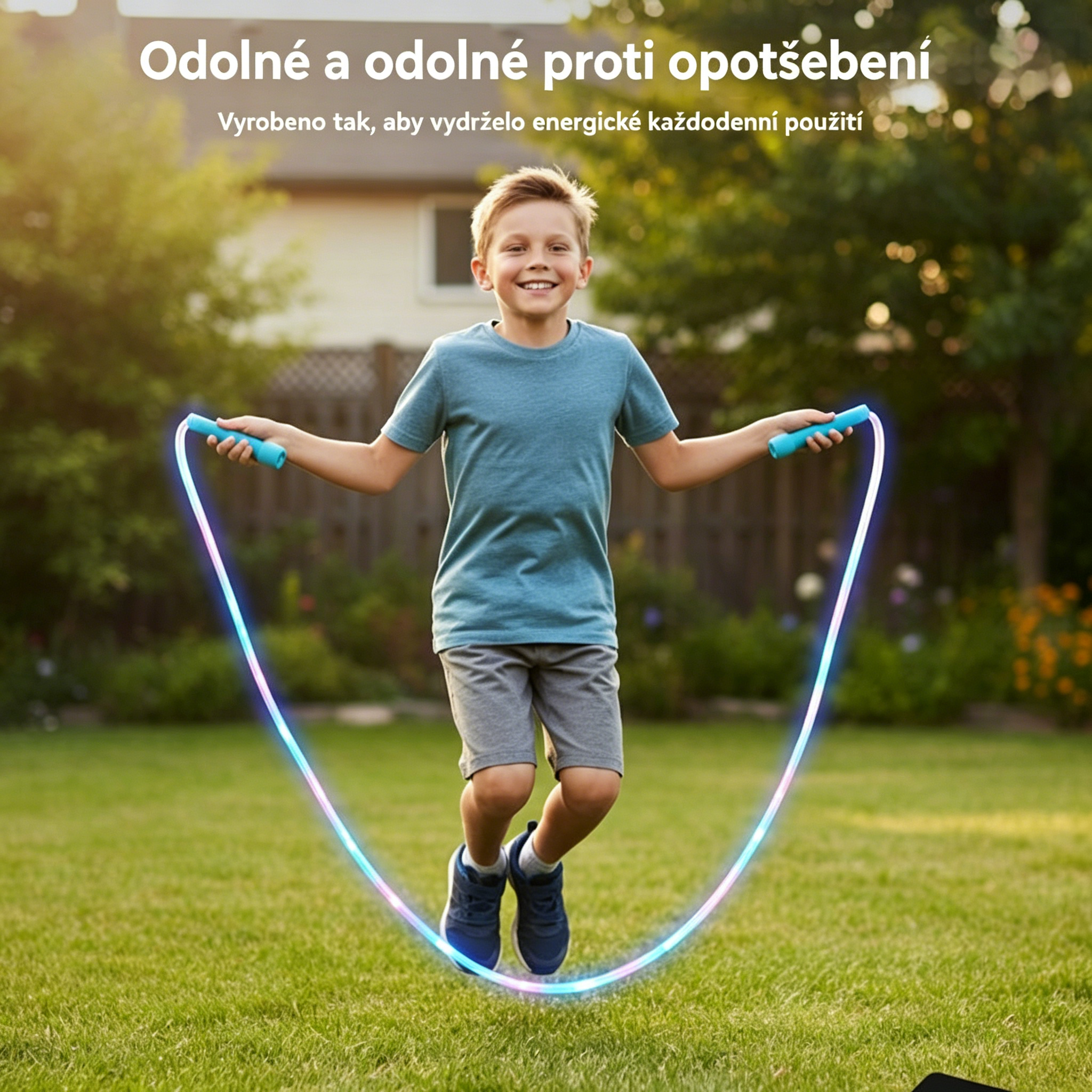 【Kupte jeden, druhý dostanete zdarma】LED svítící švihadlo, nárazuvzdorné provedení, dlouhá doba hraní!