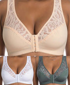 Poslední den – 50% sleva【3dílná sada】【L–4XL】plus size push-up prodyšná podprsenka bez kostic, bezšvový design s předním zapínáním