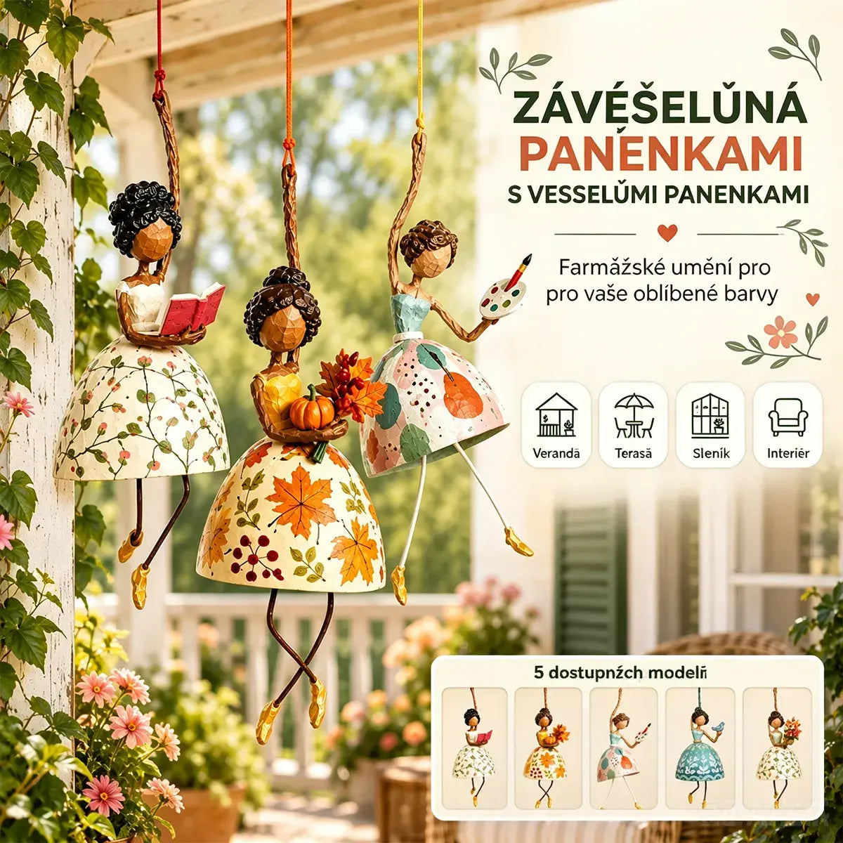 💥50% SLEVA✨Zábavná závěsná ozdoba ve stylu tanečnice, vintage dekorace do domu, 5 různých motivů