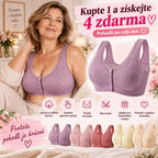 ✨Kupte 1 a získejte 4 zdarma✨ Novinka, dámská podprsenka bez kostic s předním zapínáním, široké ramínko, tenká měkká bavlna, velikosti 40–120 kg, velké velikosti pro seniorky