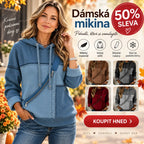 🔥50% SLEVA✨【S–5XL】Dámská mikina s kapucí, dlouhé rukávy, kontrastní barevné šití, volný střih, podzim/zima 2026