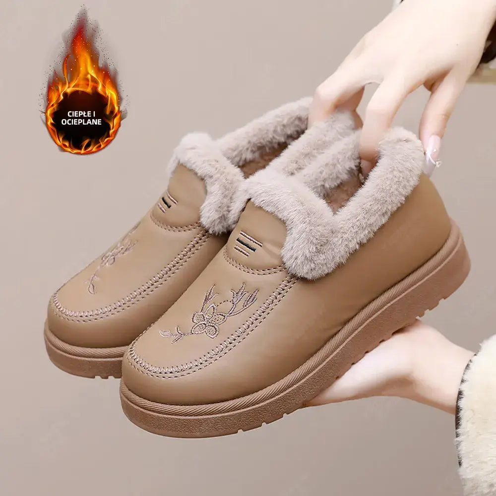 💥50% SLEVA✨【35-41】Zimní nové bavlněné boty pro maminky, zateplené, silná podrážka, protiskluzová měkká podrážka, pohodlné bezšněrové boty pro seniorky
