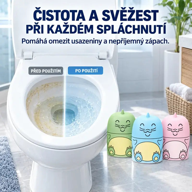 🔥50% SLEVA🚽✨3 ks Víceúčelový čisticí blok na toalety, modré bublinky, odstraňuje zápach, čistí WC, s provázkem