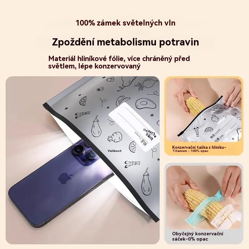 🔥50% SLEVA🔥【30 kusů】Potravinářské hliníkové fóliové sáčky se zipem, zesílené, uchovávají čerstvost, domácí kuchyně, vhodné do lednice