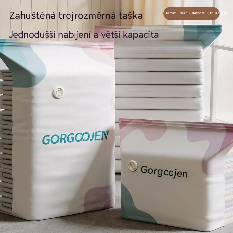 🔥 50% SLEVA | 【5 ks | 70*50*30 cm】Velké 3D kompresní úložné vaky bez pumpy – úspora místa doma i na cestách
