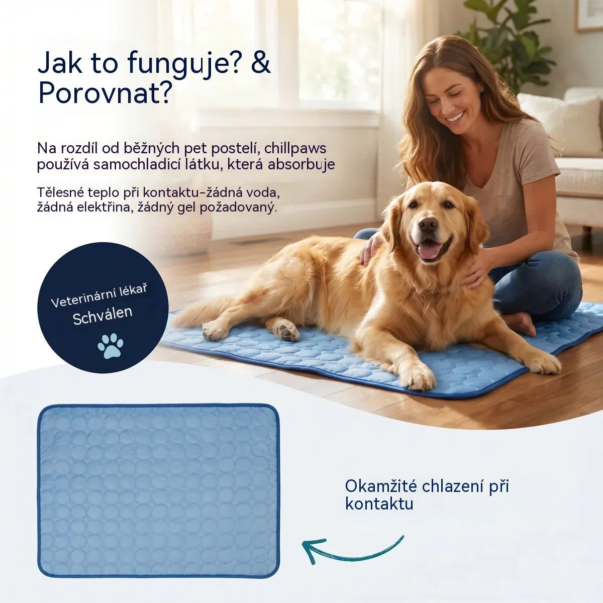 🧊⚡Letní výprodej! Chladivá podložka pro domácí mazlíčky (bez vody) – prodyšná oxfordská tkanina