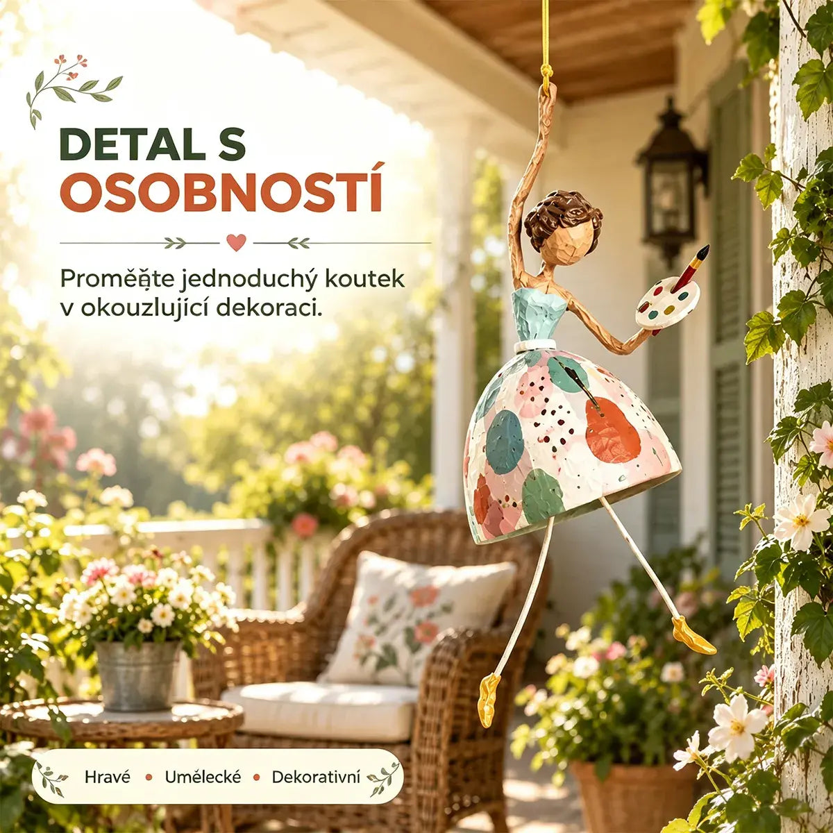 💥50% SLEVA✨Zábavná závěsná ozdoba ve stylu tanečnice, vintage dekorace do domu, 5 různých motivů